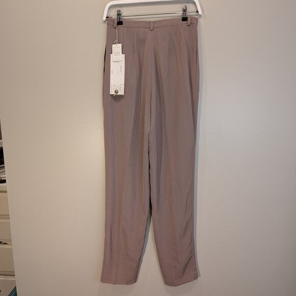 Kenar Dress Pants Pleated Beige Business Formal Casual Retro NWT - Size 8 - Picture 2 of 8
